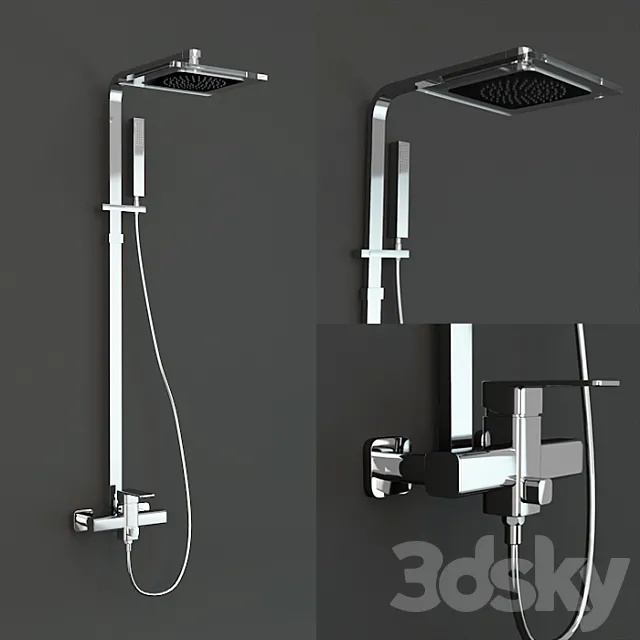 damixa slate shower set 3DModel