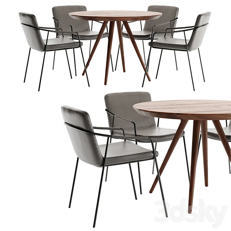 DAN-FORM - Boto Chair + Pheno Table 3D Model Free