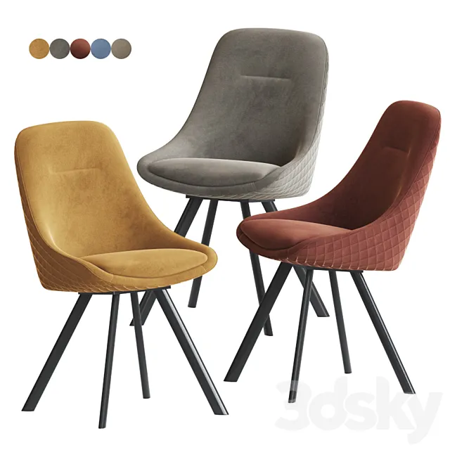 Daniel Swivel Dining Chair 3D Model