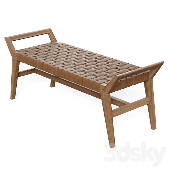 Danielle Leather Bench 3DModel