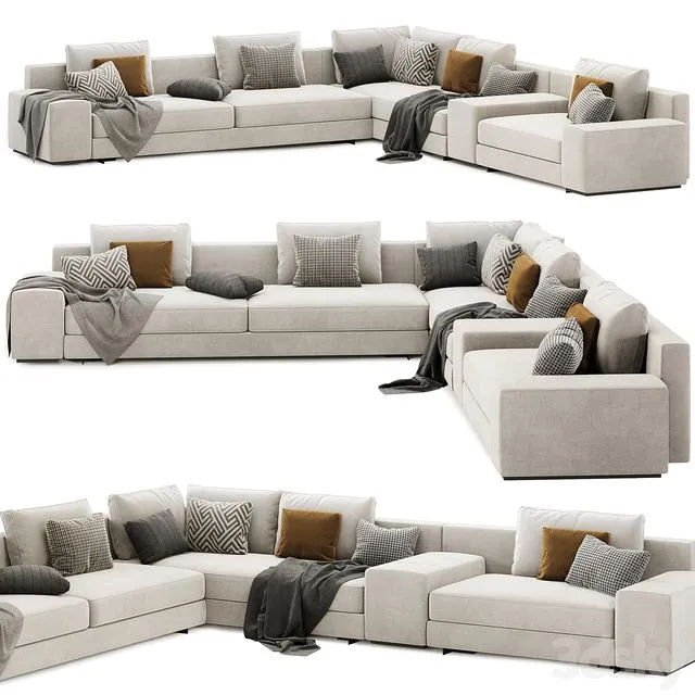 Daniels modular corner sofa set 02 by Minotti italia Free Download