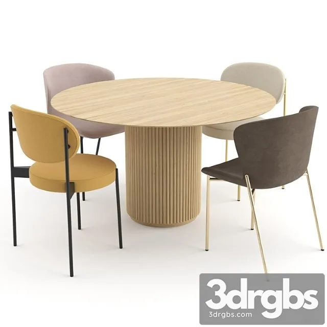 Danish Dinning Set 3D Model Free