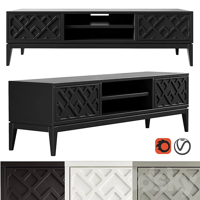 Dantone Home 2-drawer Austin TV Stand 3DModel