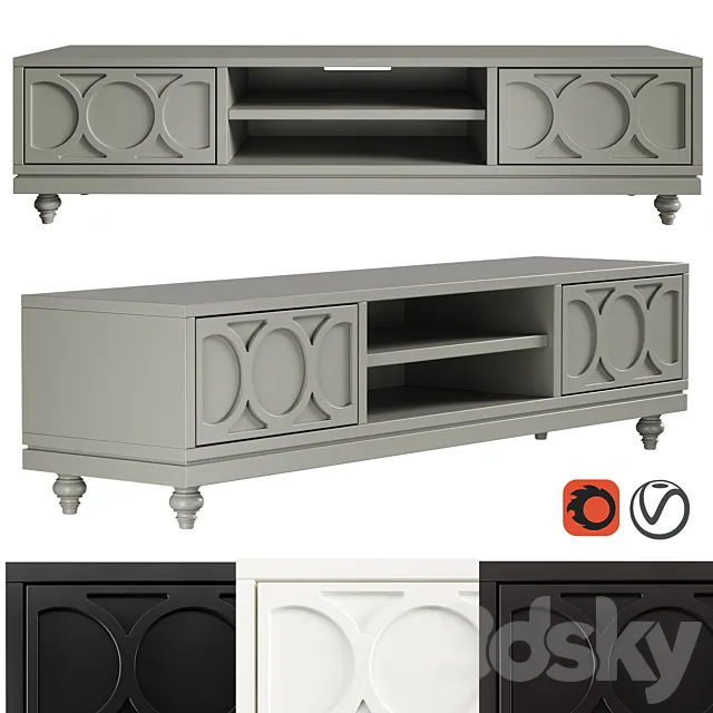 Dantone Home 2-drawer Austin TV Stand 3DModel