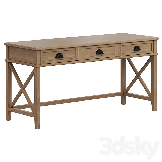 Dantone Home 3-Drawer Cambridge Writing Desk 3D Model