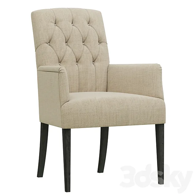 Dantone Home Chair with armrests Bordeaux-2 with a capitone 3D Model