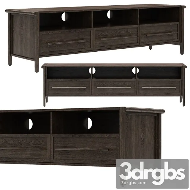 Dantone home contempo 3-drawer media console 2 3D Model Free