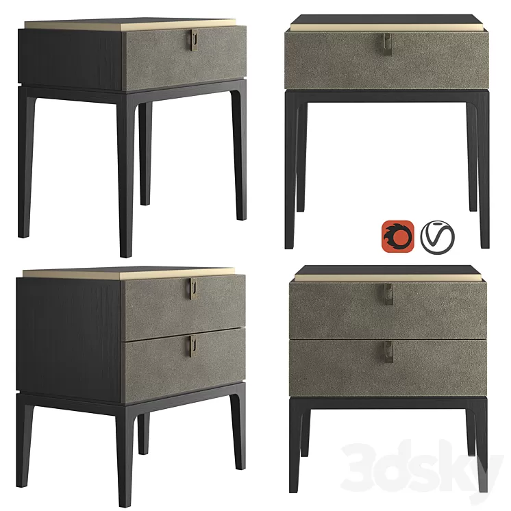 Dantone Home Glamor Bedside table 3D Model