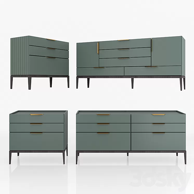 Dantone Home Metropolitan chest set 3D Model