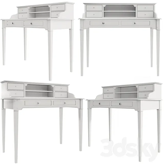 Dantone Home Oxford Desk with Shelves 3D Model