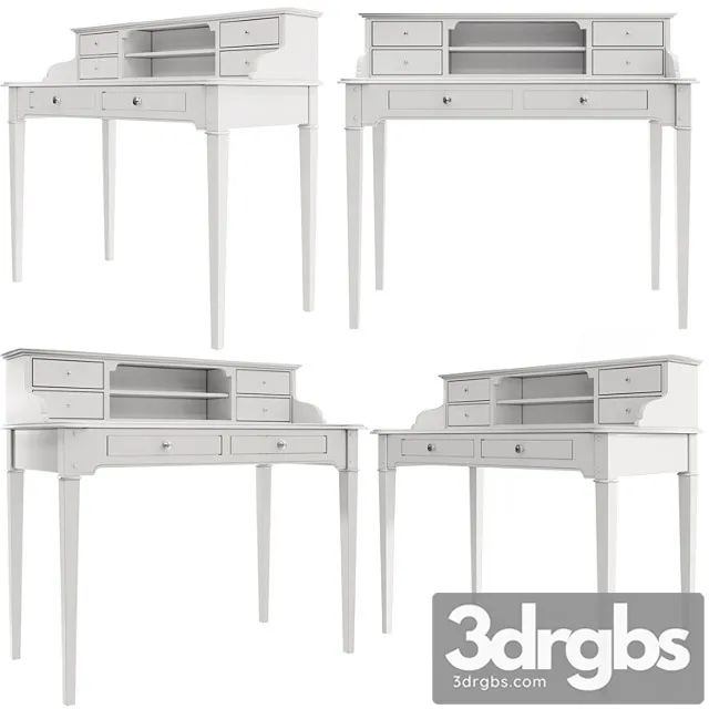 Dantone home oxford desk with shelves_2 2 3D Model Free