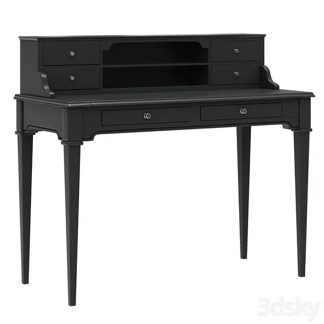 Dantone Home Oxford writing desk with shelves black 3D Model