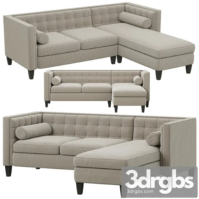 Dantone home sofa poole corner right 2 3D Model Free