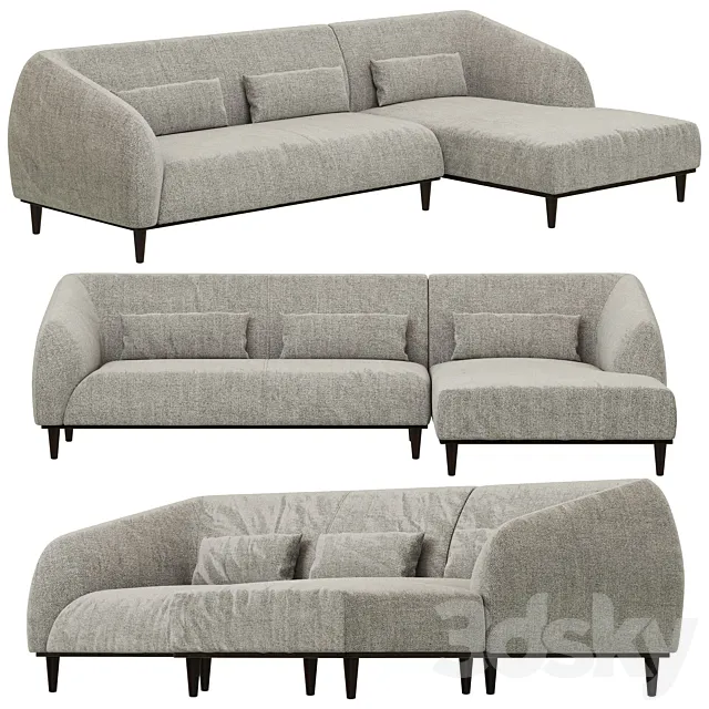 Dantone Home Sofa Stockholm corner right 3D Model