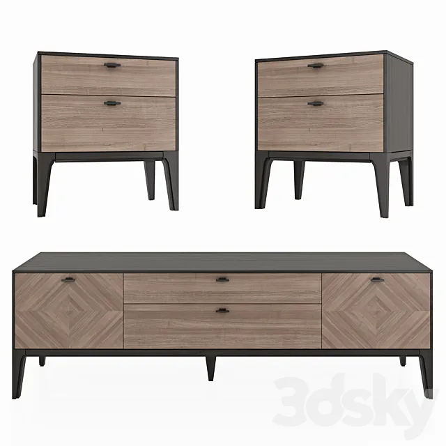 Dantone Home Verona chest set 3D Model