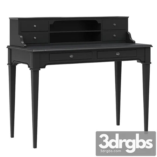 Dantone Homme Oxford Desk With Shelves Black 3D Model Free