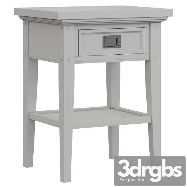 Dantone Nome Oxford Bedside Table With 1 Drawer White 3D Model Free
