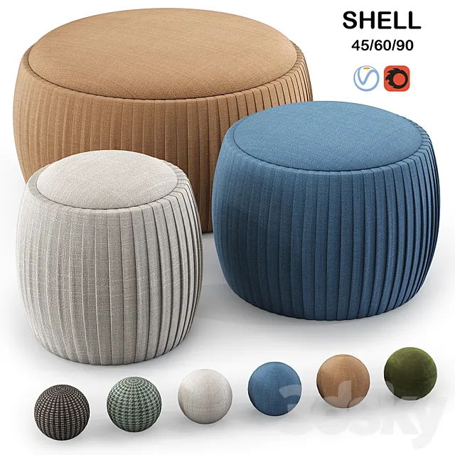 Dantone Pouf Shell 45_60_90 cm 3DModel