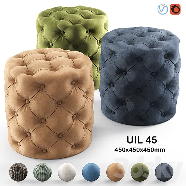 Dantone Pouf Will 45cm 3D Model