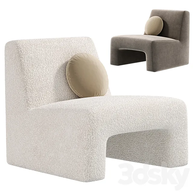 Dario Green Boucle Accent Chair by cb2 armchairs 3D Model