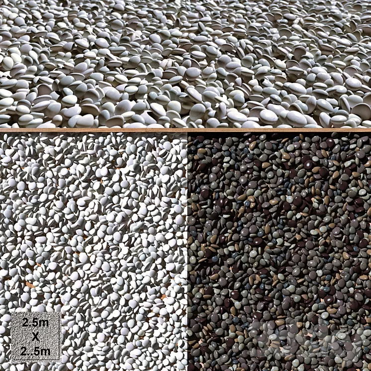DARK AND LIGHT PEBBLES 3D Model