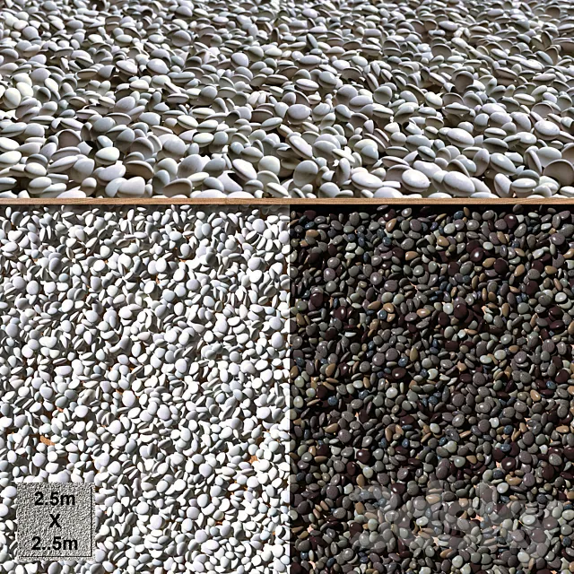 DARK AND LIGHT PEBBLES 3DModel