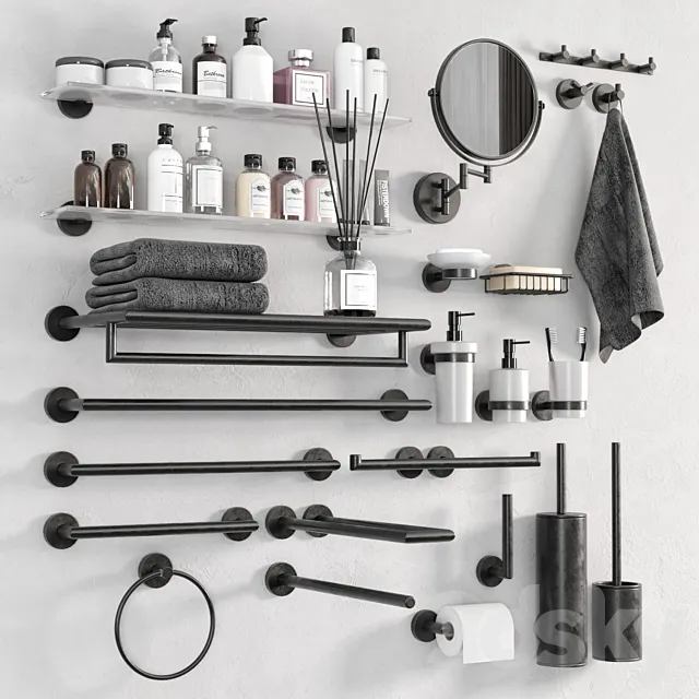 DARK bathroom accessories by BEMETA 3DModel
