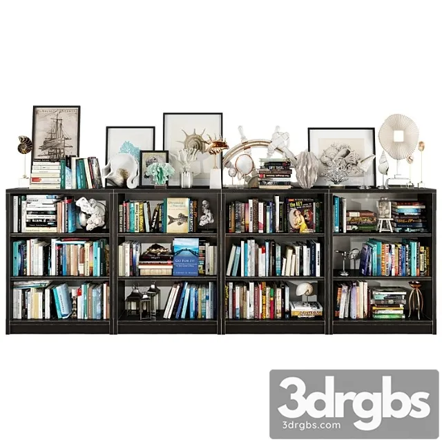 Dark bookshelf set 2 Free Download