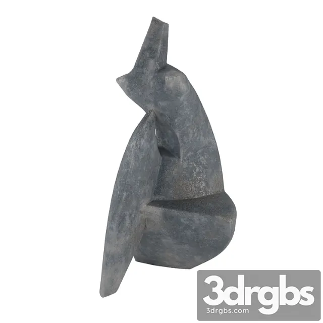 Dark Ceramic Woman Decor 3D Model Free