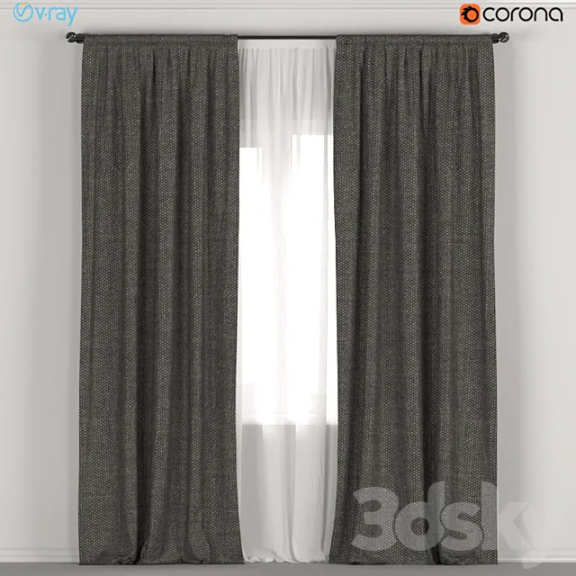 Dark curtains + tulle. Free Download