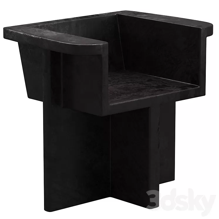 Dark Gray Brutus Dining Chair by 101 Copenhagen 3D Model Free