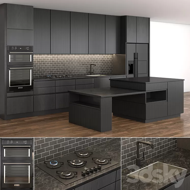 Dark kitchen 3D Model