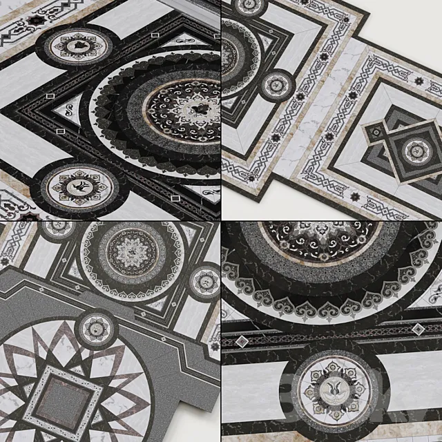 Dark Stone Floor 3D Model