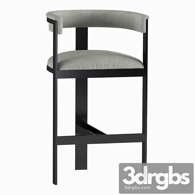 Darla Brass Bar Stool 3D Model Free