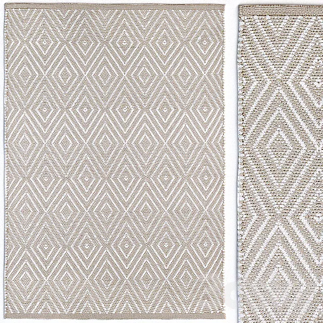 Dash & Albert Diamond White Rug Carpet 3D Model
