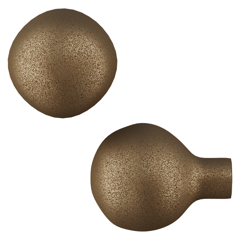 Dauby - Knob PT-25 Raw Bronze 3D Model