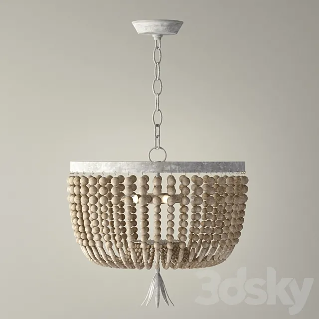 dauphine large wood pendant 3D Model