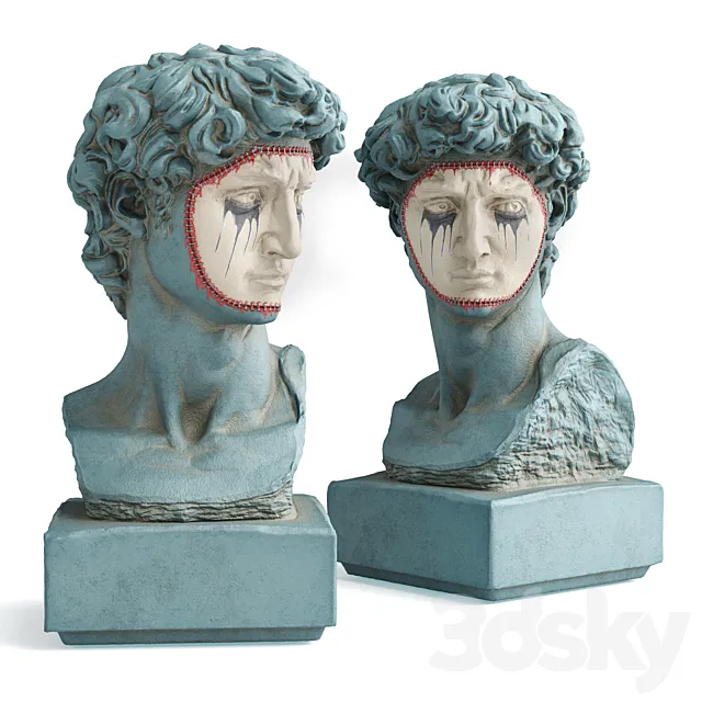 David Michelangelo masked bust 3DModel