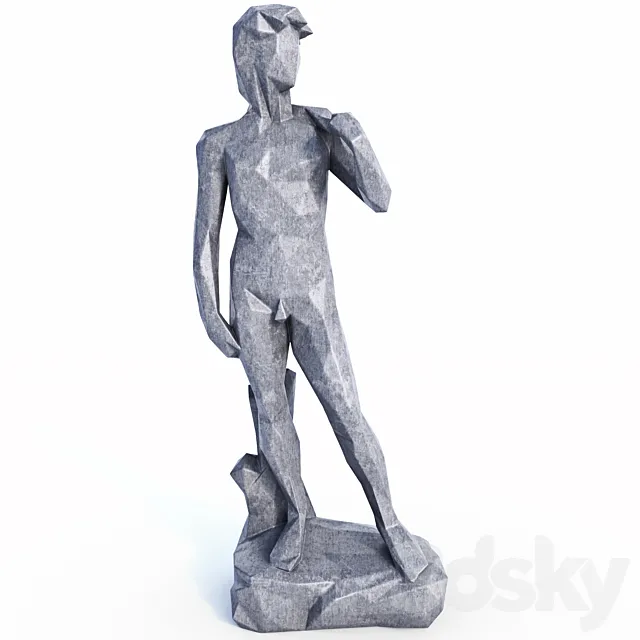 David Sculpture in style Low Poly 3D Model