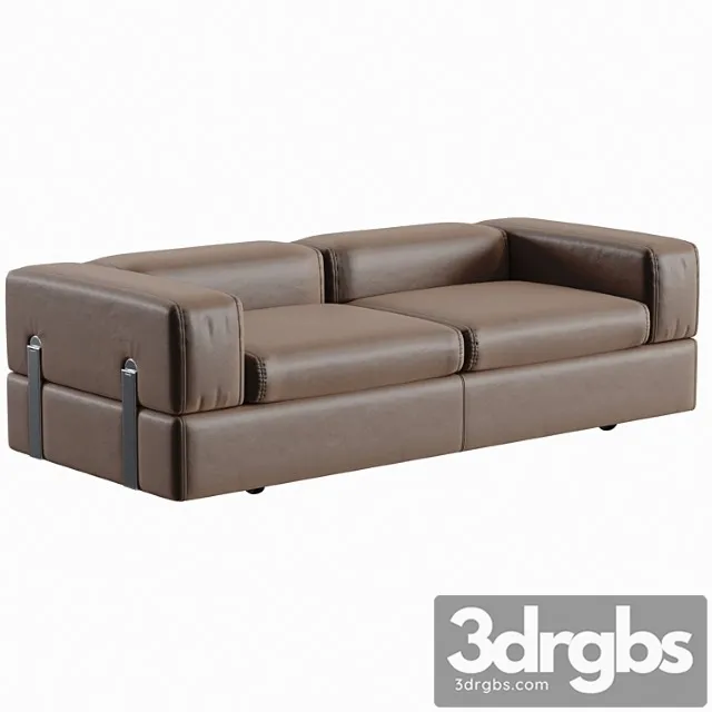 Daybed Sofa 711 By Tito Agnoli For Cinova In Brown Leather 3D Model Free