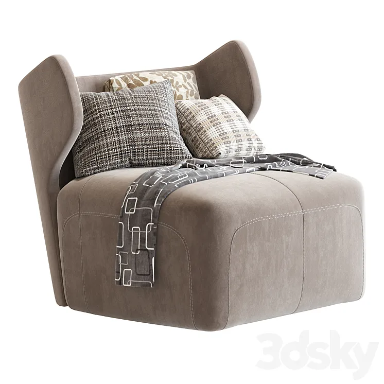 DC 80 Armchair Ceccotti Collezioni 3D Model Free