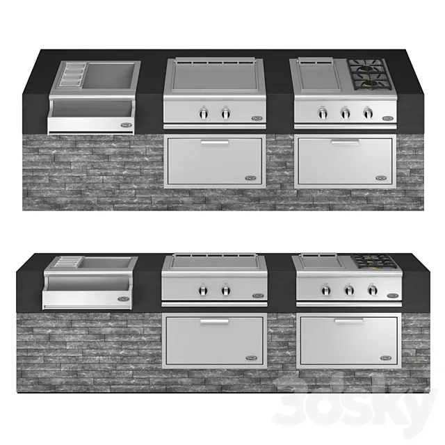 dcs grill series 9 side burners set 2 3D Model