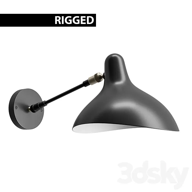 DCW Editions Mantis BS5 Wall Lamp _ Rigged 3D Model