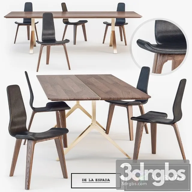 DE Overton Dining Set 3D Model Free