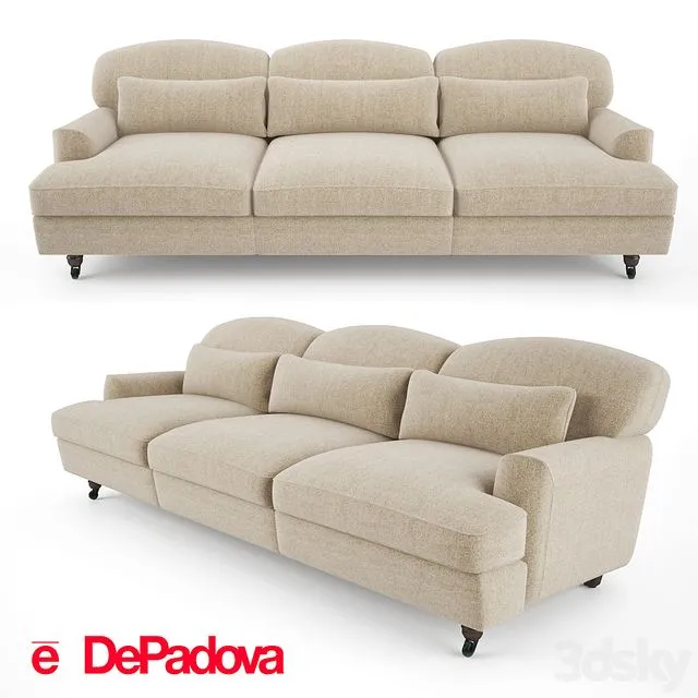 De Padova - Raffles Sofa (three-seater sofa) 3D Model