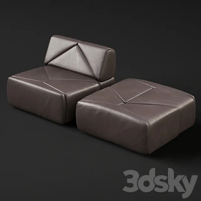 De Sede 88 pouf and base module 3DModel