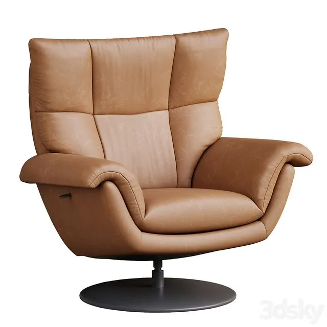 Deacon Leather Swivel Recliner armchair 3D Model