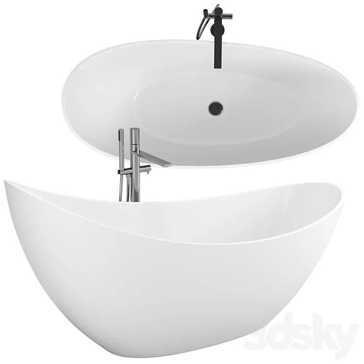 Debbi 74 Soaking Bathtub 3D Model Free