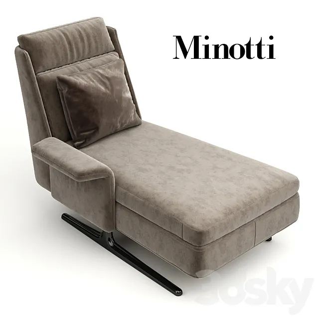 Deckchair (chair) Spencer Chaise Longue by Minotti 3DModel