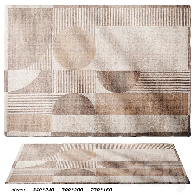 Deco - Beige Rug by RUGVISTA 3D Model